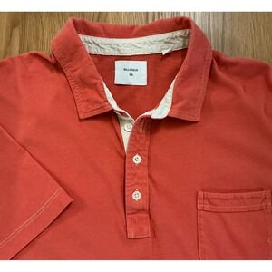 Billy Reid Polo Shirt Mens XXL Burnt Orange Cotton Made in Peru‎